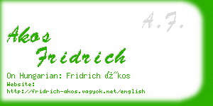 akos fridrich business card